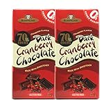 Simpkins No Added Sugar Dark Cranberry Chocolate Bar 75g (Pack of 2)