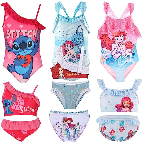 Julhold - Costume Da Bagno Da Bambina Con Balze E Balze Floreali, Costume Da Bagno