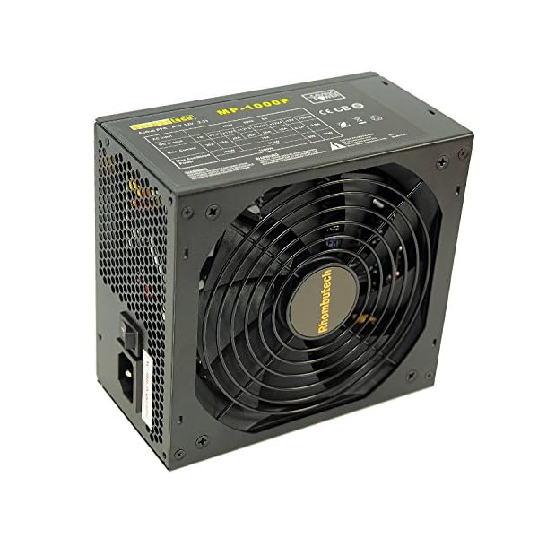 Rhombutech® 1000 Watt ATX Netzteil - Gaming - Saving Power - Kabelmanagement - Aktiv PFC - 140mm kugelgelagerter Lüfter - ! Hinweis: Dieses Netzteil ist Nicht für Bitcoin-Miner geeignet !