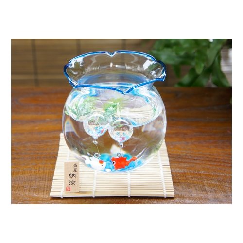 Amazon.co.jp: 昔ながらの金魚鉢セット（青） : ホーム＆キッチン