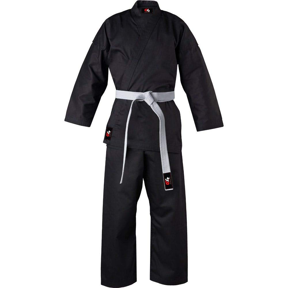 G4 Karate Suit GI Aikido Training Adult Student Uniform Set Free Belt Black White