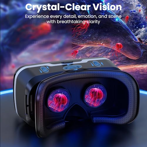 XWP VR-bril mobiele telefoon met HD anti-blauw licht lenzen, 3D Virtual Reality headset voor smartphones, voor iPhone&Android (4,7-6,8 inch), voor VR-games, films en video's, verjaardagscadeau voor - Afbeelding 4