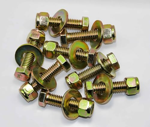 Image of 3 /8 inch x 1-1 /2 inch Hex Head Bolt by Color Galvanization with Nylon Lock nut and Large Size Washer Assortment Kit,Alloy Steel,Grade 5.(8pcs Pack),by Metalsuberg.