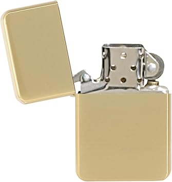Thirsty Rhino Klik, Windproof Refillable Oil Wick Lighter with Vintage Flip Top and Aluminum Gift Case Gold