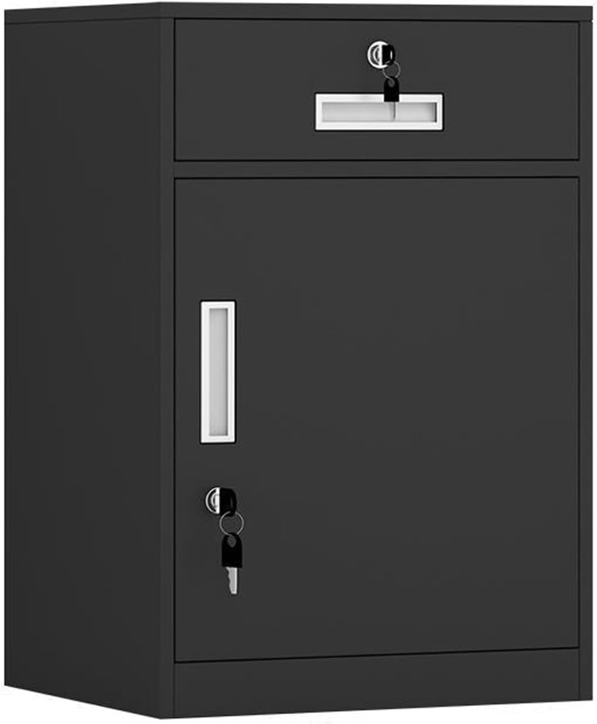 MYUYEE Vertical File Cabinet With Lockable Drawers, 5-Drawer Home Office, Printer Stand, Grey Storage Solution For Efficient Workspace Management (Black-5 Drawers)