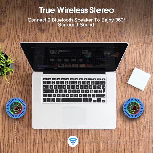 Image of Bluetooth Speaker, Shower Speaker IPX7 Waterproof, Speakers Bluetooth Wireless with Rich Bass, Portable Speaker with LED Light, Suction Cup,8H Playtime, for Bathroom Party Beach, Ideal Gifts, Purple