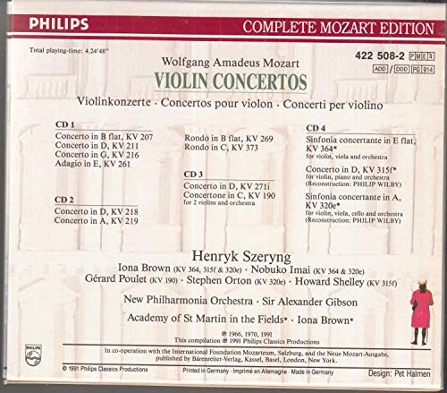 Complete Mozart Edition Vol.8, Prima Edizione - Concerti per violino
