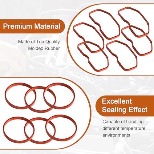 Image of 079129717B 079129717D 12x Upper and Lower Intake Manifold Gaskets Fit for Audi A7 A6 A8 S4 S5 Q5 Q7 SQ5