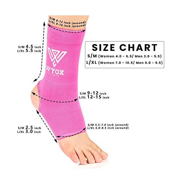 WYOX-Ankle-Wraps-Support-Boxing-Gear-for-Men-Women-Muay-Thai-Ankle-Support-Kickboxing-Wraps-Gym-Ankle-Support-Pair WYOX Ankle Wraps Support Boxing Gear for Men Women Muay Thai Ankle Support Kickboxing Wraps Gym Ankle Support (Pair) (Pink, L/XL (Women 7.0-10.5/ Men 6.0-9.5))