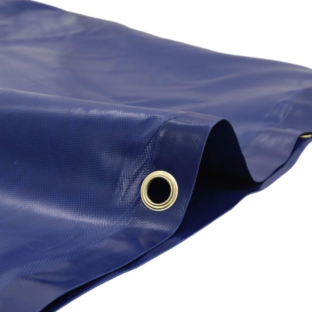 Telone blu, 5 x 8 m, in tela con rivestimento in PVC, 650 g/m², resistente alle intemperie, agli strappi, ai raggi UV, con occhielli in metallo, per giardino, campeggio, auto, rimorchio