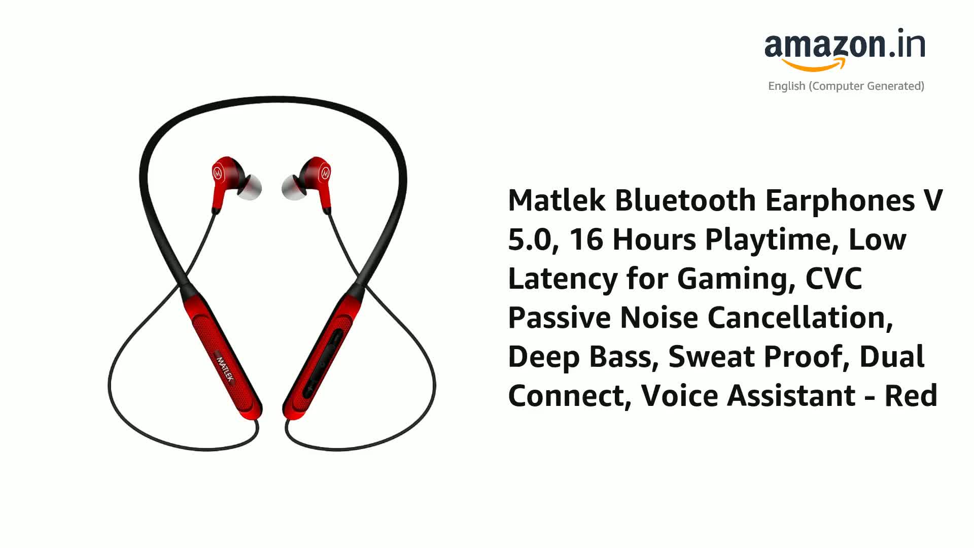 Matlek Bluetooth Wireless in Ear 