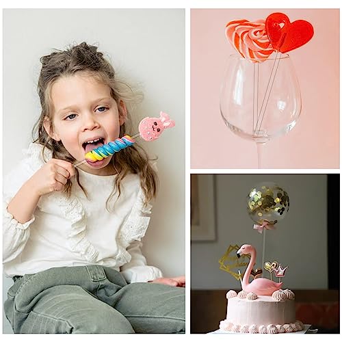 Llmsix 100Pcs Acrylic Lollipop Sticks, 6Inch Cake Pop Sticks Transparent Cupcake Toppers Stick For Cake Pops, Candy Dessert Chocolate Handmade Diy #TOP4
