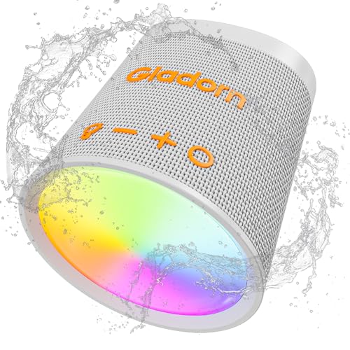 Image of Portable Bluetooth Speaker Wireless with 9 Color Lights, 20H Playtime, Stereo Pairing, Deep Bass, IPX6 Waterproof, Bluetooth 5.3, Small Speaker for Home, Party, Outdoor, Camping, Beach, Gift