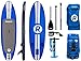 iRocker Inflatable ALL-AROUND Stand Up Paddle Board 10' Long 32" Wide 6" Thick SUP Package (Blue)