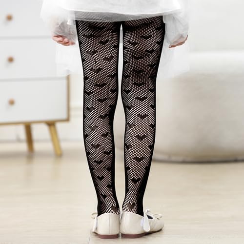 Zando Girls Lace Tights Heart Butterfly Rose Patterned Fishnet Stockings for Toddler Girl Hollow Pantyhose 1T-12 Years3