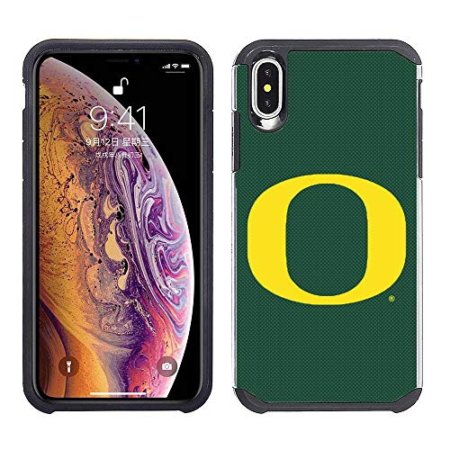 Prime Brands Group Cell Phone Case for Apple iPhone Xs Max - Green/Black - NCAA Licensed Case for Oregon Ducks