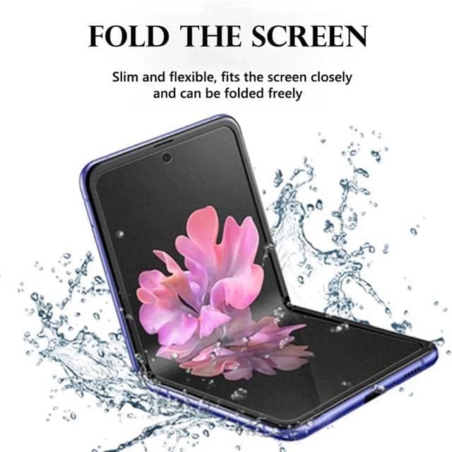 Image of TechTrendz Edge to Edge Screen Guard for Samsung Galaxy Z Flip 6 Unbreakable Membrane Diamond Quality Film Screen Protector (Front & Back) - Clear Screen Guard