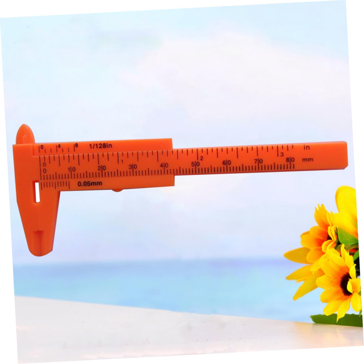 Veemoon Handy Gauge Ruler 80mm Mini Plastic Vernier Caliper Button Jewelry Measure Tool