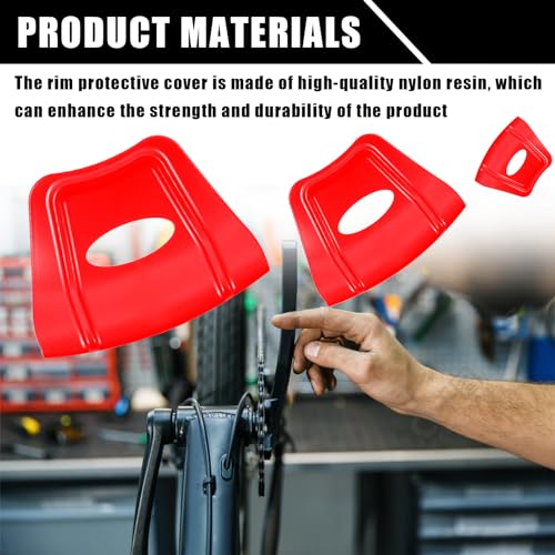 Image of 2 PCS Car Rim Guard, Double Raised Anti-Slip Tire Edge Protector Tool, Universal Repair Parts Replacement, Suitable for Most Cars, Motorcycles, Dirt Bike, ATV Quad Tire Installation (Red)