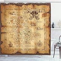 ABAKUHAUS Red de Pesca Cortina de Baño, Tema Marino con Estrellas de