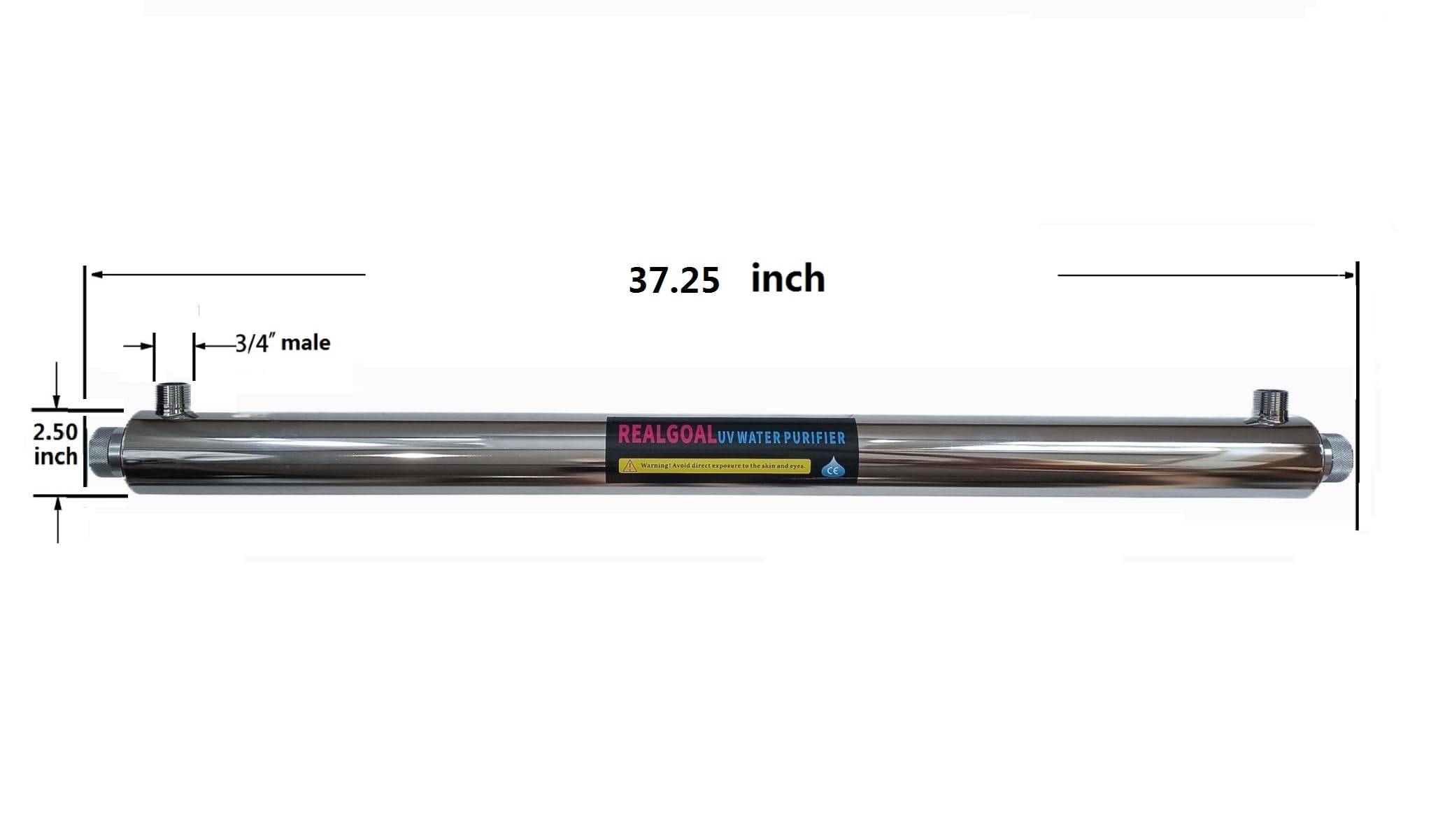 12GPM UV-Wasserfilter 55W Wasserreiniger, mit zusatzlichen 2 Lampen,UV-Wasserfilter fur die Reinigung des ganzen Hauses