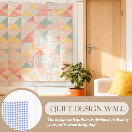 Image of Buryeah 1 Pcs Quilt Design Wall, White, 106 x 60 Inches, 2 in Grid Lines