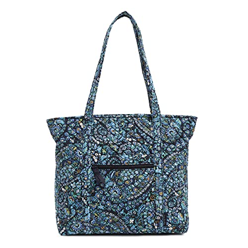 Vera Bradley Women's Cotton Vera Tote Bag, Dreamer Paisley - Recycled Cotton, One size