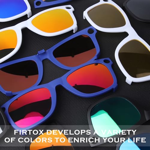 Firtox Polarized Clips for Ray-Ban Meta Wayfarer RW4006 (Size M 50-22), Protect Your Eyes for Men & Women - Blue Frame - Silver Titanium by Firtox - Image 5