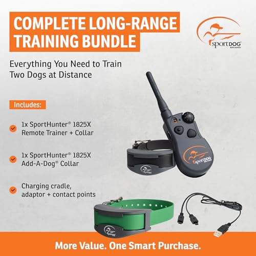 Image of SportDOG SportHunter 1825X 2-Dog Remote Trainer, 1-Mile Range | Built for Long-Range Upland & Multi-Dog Hunting, 21 Levels of Static Correction With Tone & Vibration, DryTek Waterproof