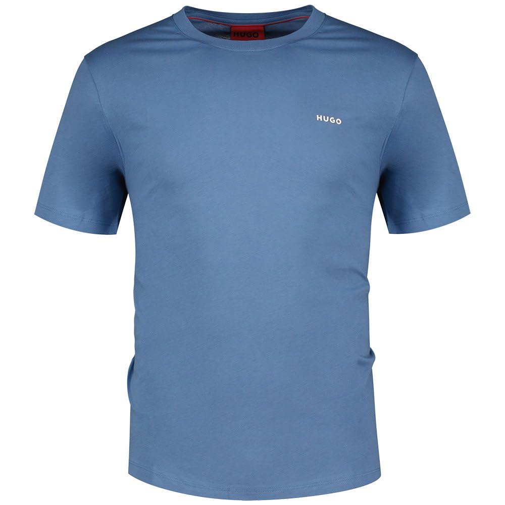HUGO Mens T-Shirt Short Sleeve Lifestyle Cotton Medium Blue XS