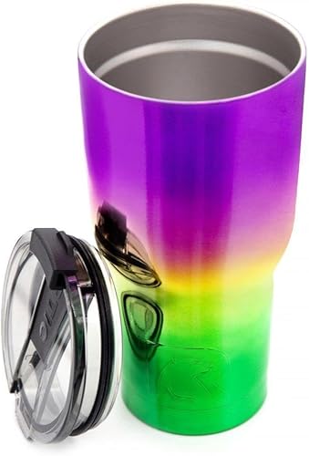 Miniatura 5 de RTIC Vaso aislado de acero inoxidable de 20 onzas con tapa, a prueba de derrames, bebidas calientes y frías, taza térmica portátil para automóvil,