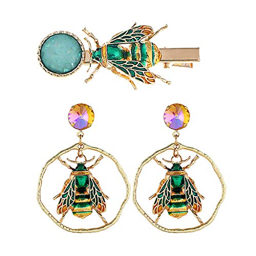 Preisvergleich Produktbild chiwanji Insekt Haarspange Haarschmuck Haarnadeln / Ohrringe Ohrhänger Ohrschmuck für Damen Mädchen - Grün 2