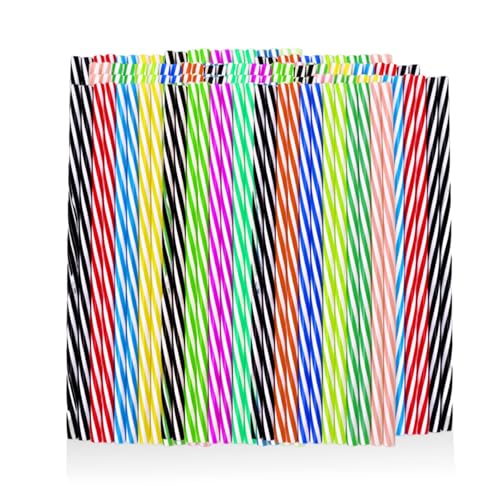 50 Pajitas Roscadas De Colores, Pajitas De Plástico, Pajitas Reutilizables, Pajitas Para Bebidas (Colores Aleatorios)