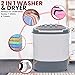 Pyle Portable Washing Machine - Twin Tub 11Lbs Capacity, Compact Mini Laundry Washer (7.7 Lbs) & Spinner (3.3 Lbs) with Timer Control - Perfect for Home, Apartment, Camping, RVs and Dorms (Grey)