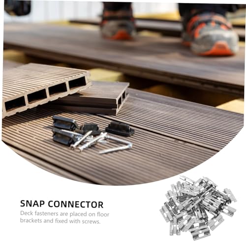 Image of Veemoon 100pcs Heavy Duty Stainless Steel U-Shaped Connector Bracket for 7mm Wood-Plastic Flooring Installation Sturdy and Secure Suitable for Home Renovation