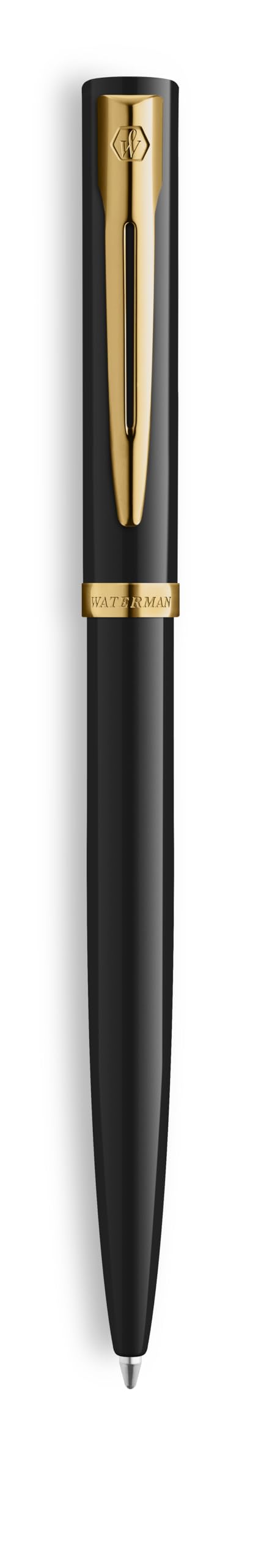 Waterman Impression - Stylo plume avec gravure - Personnalisable - Élégant stylo d'écriture - Cadeau pour hommes et femmes - Encre bleue (Black GT)
