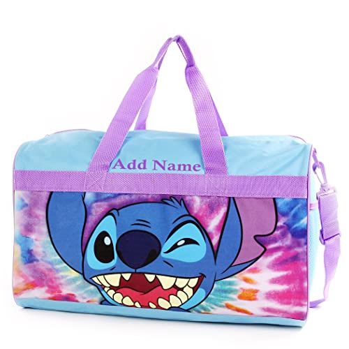 KishKesh Personalized Licensed Kids Duffel Bag – Durable, Customizable Name & Text, Ideal for Travel, School, Gym, Beach, or Overnight – Disney Stitch Design, 18
