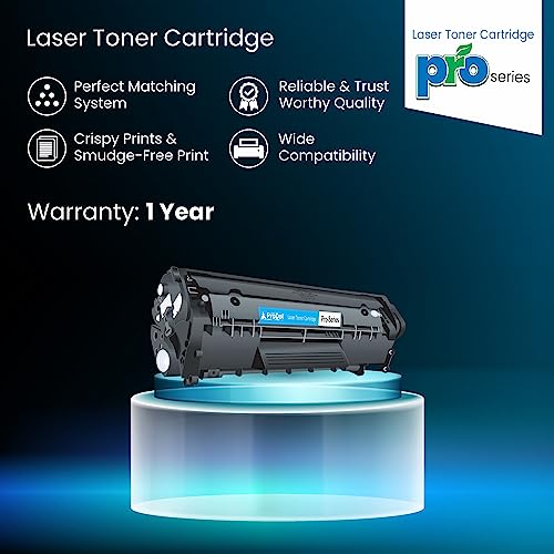 Image of ProDot PLH-2612A Compatible Cartridge for HP and Canon Laser Printer (Black, Set of 2)