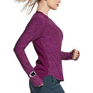 BALEAF Women’s Long Sleeve Running Shirts Quick Dry Lightweight Pullover Workout Tops Athletic T-Shirts Moisture Wicking
