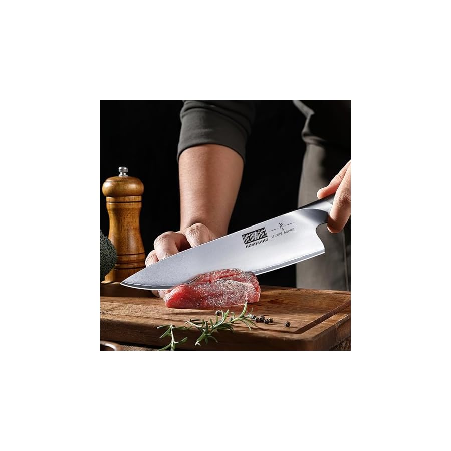 HOSHANHO 5 Pieces Knife Set, Japanese High Carbon Stainless Steel Kitchen Knife Sets, Professional Ultra Sharp Chef Knives Set with Ergonomic Pakkawood Handle