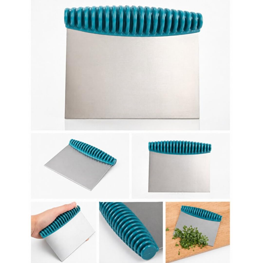 Jouis Hamur Kesici Çelik,Metal Hamur Sıyrıcı,Pasta Sıyırma Aparatı,Hamur Dilimleyici,Pasta Ve Pastacılık İçin Çelik Şekillendirici Ve Hamur Porsiyonlayıcı Renkli Saplı