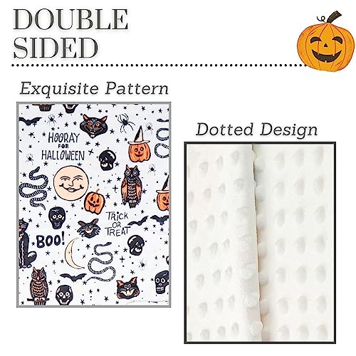 Image of Baby Plush Minky Blanket Double Layer with Dotted Backing for Baby Girl or Baby Boy (Halloween 3)