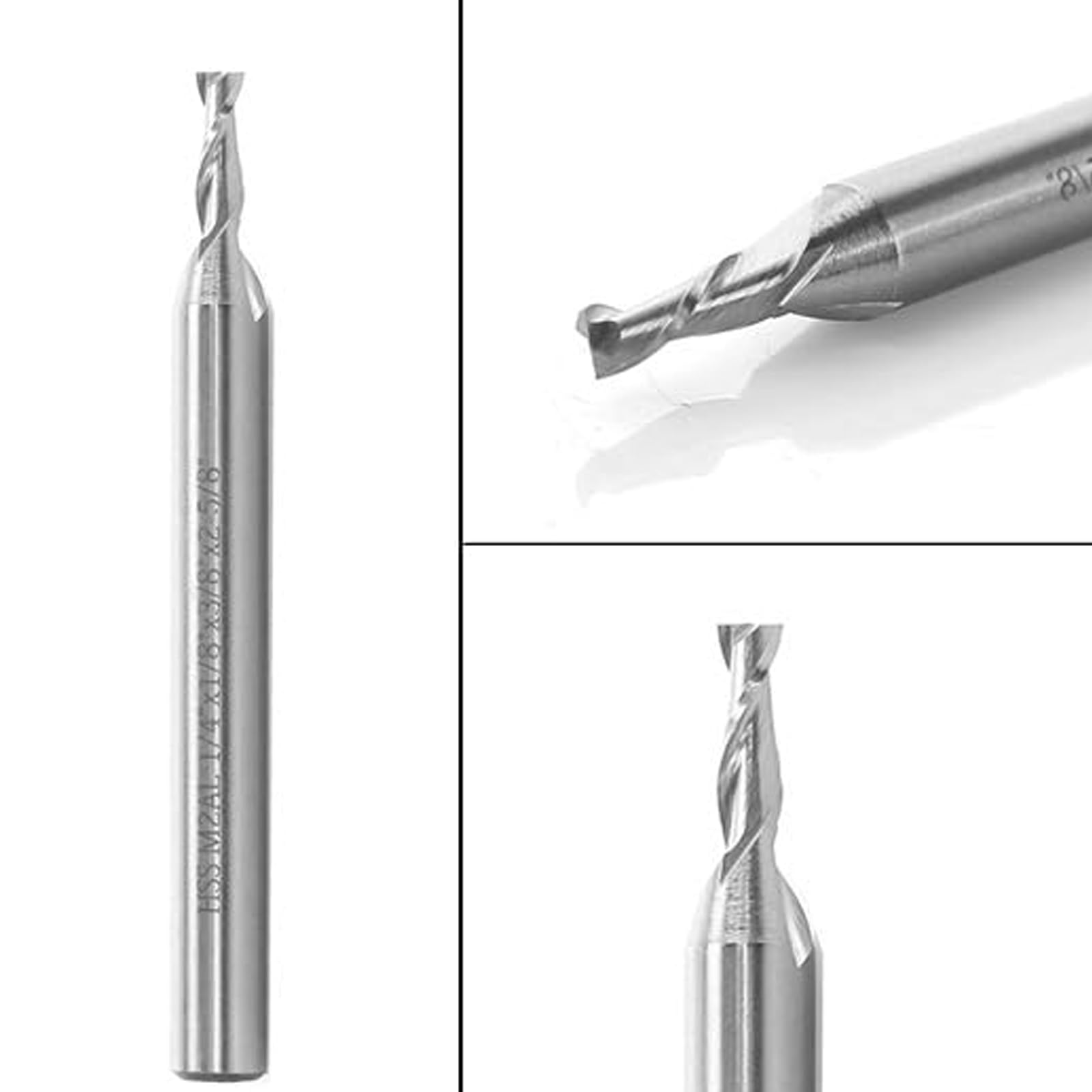 Sinoprotools Up-Cut Spiral Router Bit 1/4-Inch Shank, M2 High Speed Steel HSS CNC Spiral Router Bits, 1/8" Cut Dia - Image 3