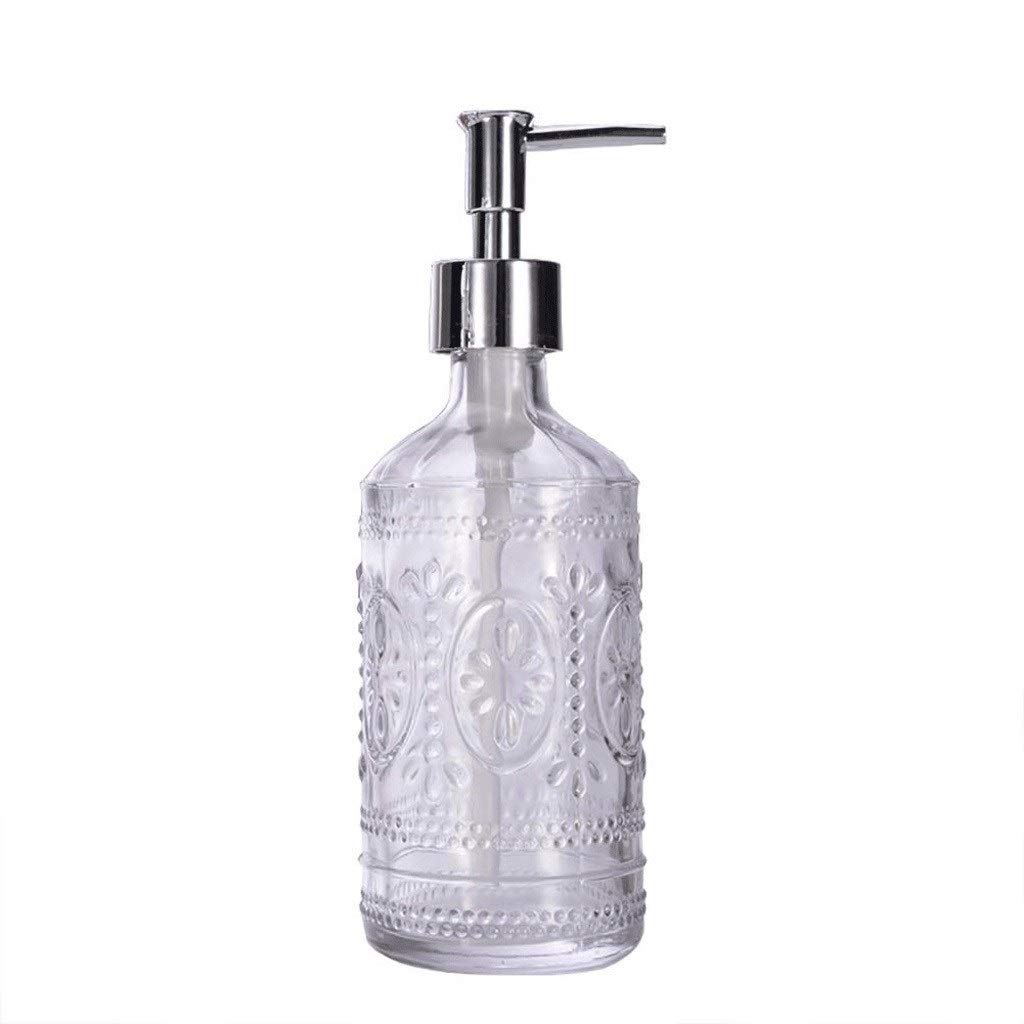 Flacone di Dispenser di Sapone Liquido Ricaricabile per Piani di Lavoro del Bagno, lavelli della Cucina, contenente Sapone per Le Mani, detersivo per i Piatti (Argento A)