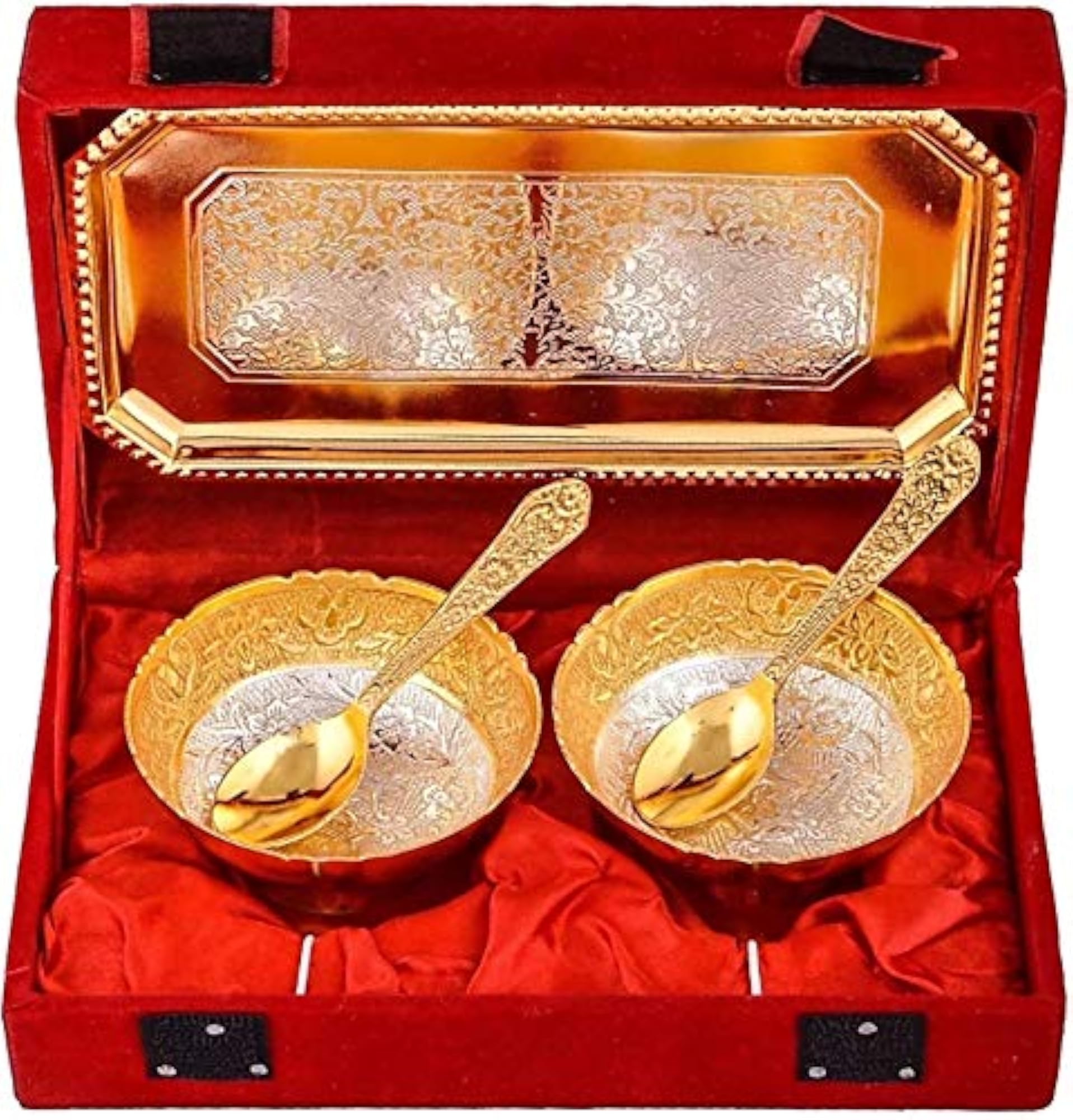 Gold & Silver Decorative Bowl Set - 5Pcs, Elegant Gift Item