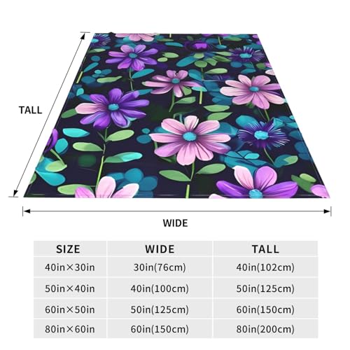 Couverture en flanelle camélia violet 152x127 cm pour lit