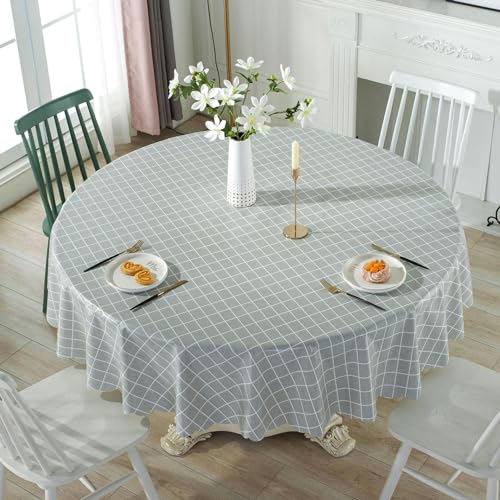 Nappe en PVC table ronde essuyable propre et imperméable pour une table circulaire impeccable - 4