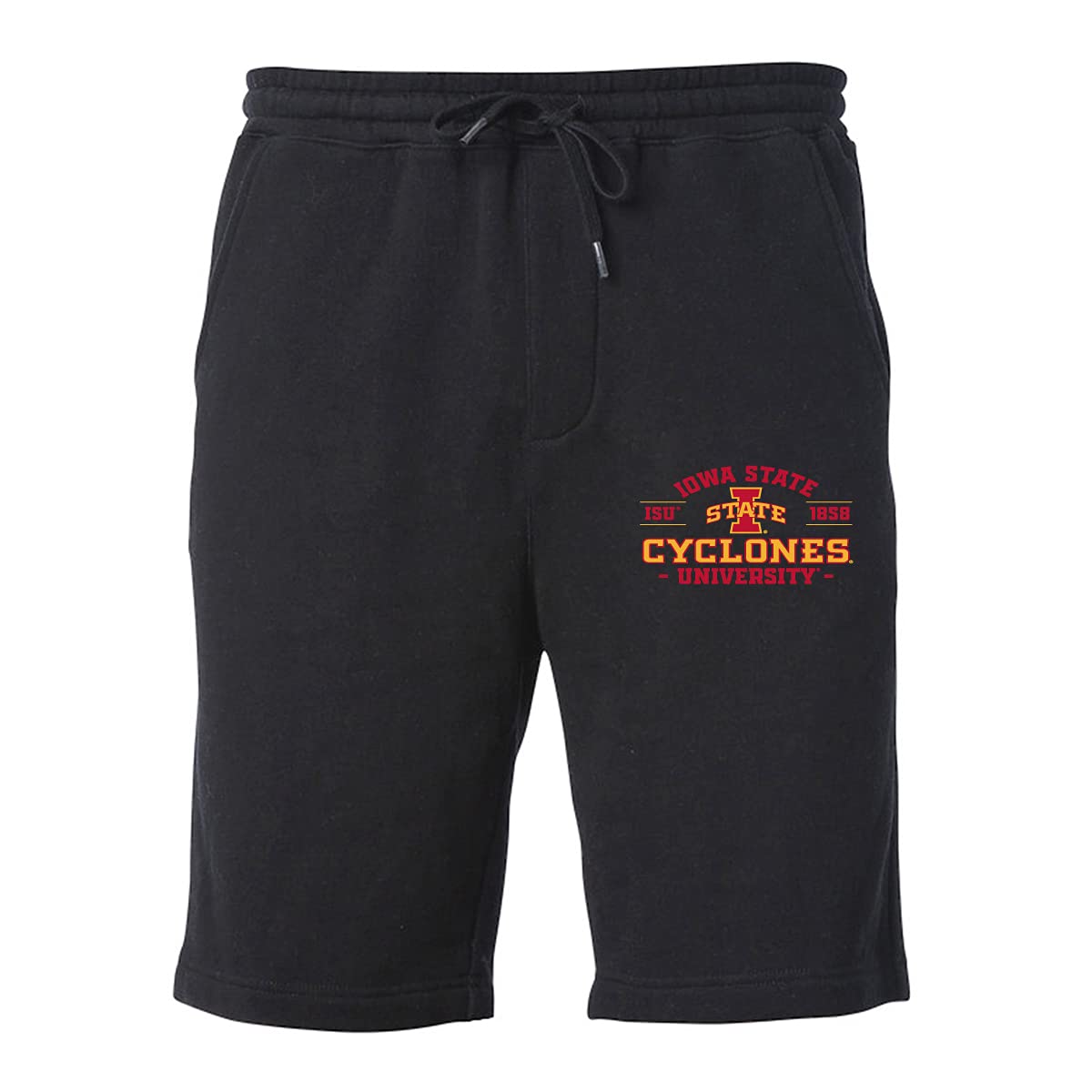 CornBorn Iowa State Shorts - Premium Fleece Arch Iowa State 1858 - Black - Medium