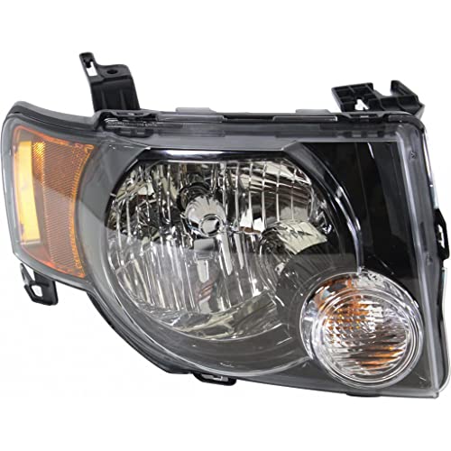 For Ford Escape 2009 2010 2011 2012 Headlight Passenger Side | Halogen | Dark Interior | w/Sport Appearance Package | XLT Model | Replacement For FO2503278 | 9L8Z13008A
