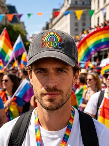 Gorra de béisbol bordada Pride Rainbow para hombre y mujer miniatura 4